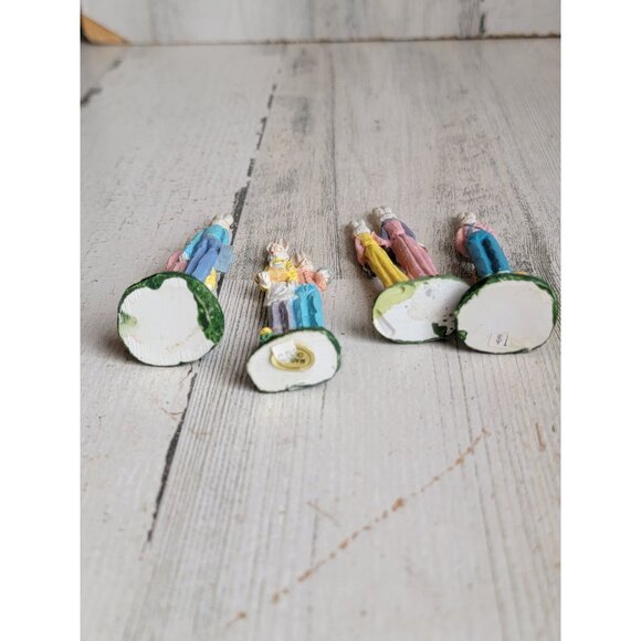 Vintage easter bunny family couple miniature spring home decor set - Picture 7 of 7